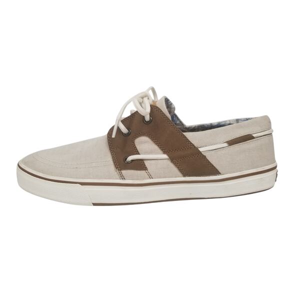 Tommy Bahama Mens Stripes Asunder TB7F10147 Tan Beige Canvas Deck Boat Shoe 10D - Picture 3 of 9
